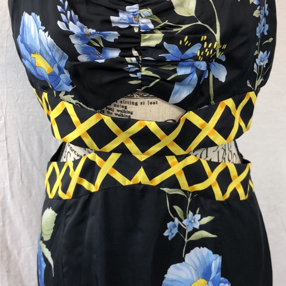 Alice McCall Cut Out Midriff MIDI Dress  Dark Floral Dress size US 8 EU 40 NWT - Picture 5 of 11